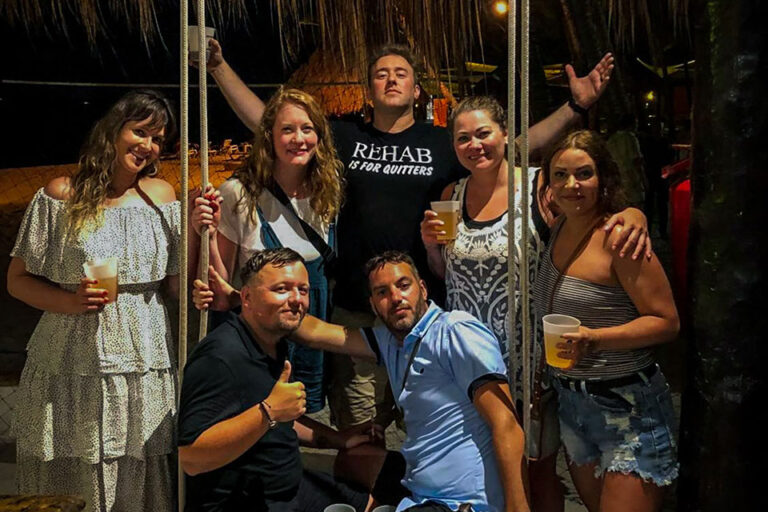 Russ & Luke making friends at El Derado Seaside Suites, Riviera Maya, Mexico.