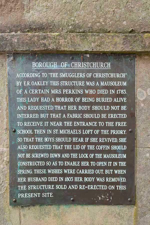 Smuggler Plaque Christchurch Dorset