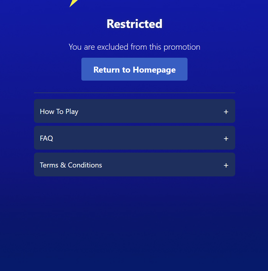 Restricted from promotion at bookie