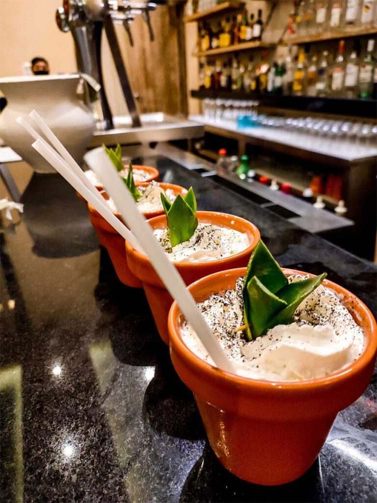 Chocolate Flower Pot Drink Mezcalito Bar El Dorado Seaside Suites