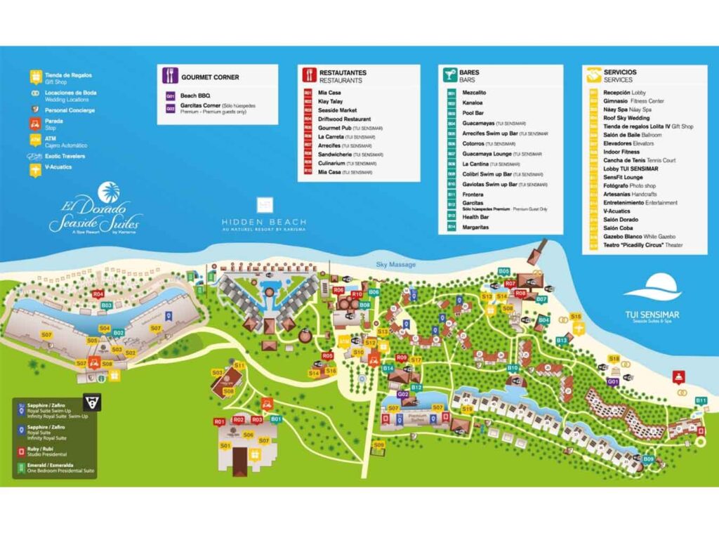 El Dorado Seaside Suites Resort Map
