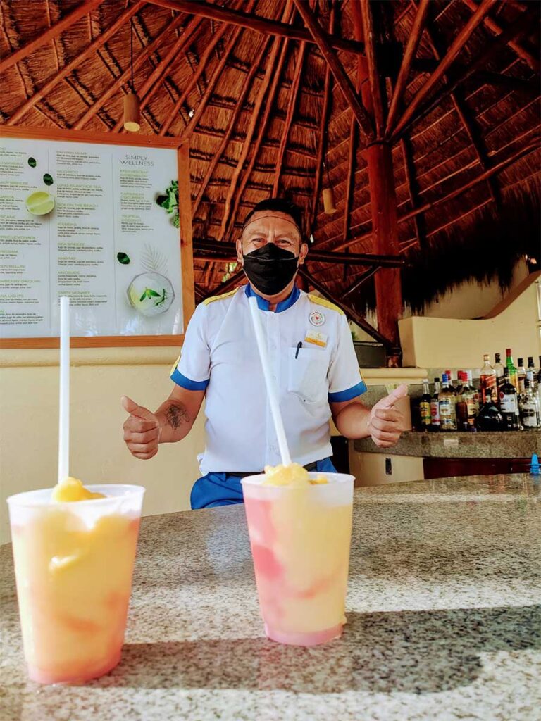 The Famous Mango Joe Cocktail made by Raul at El Dorado Seaside Suites
