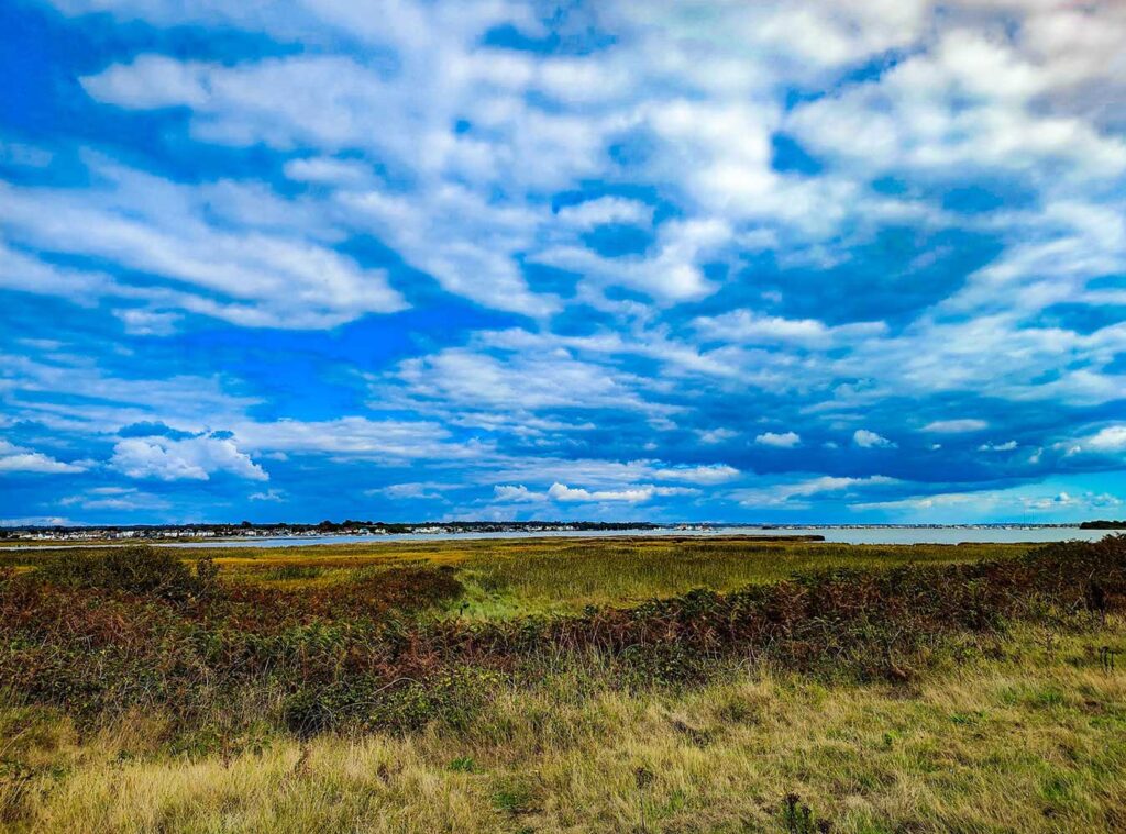 View of Christchurch Harbour from Hengistbury Head Dorset