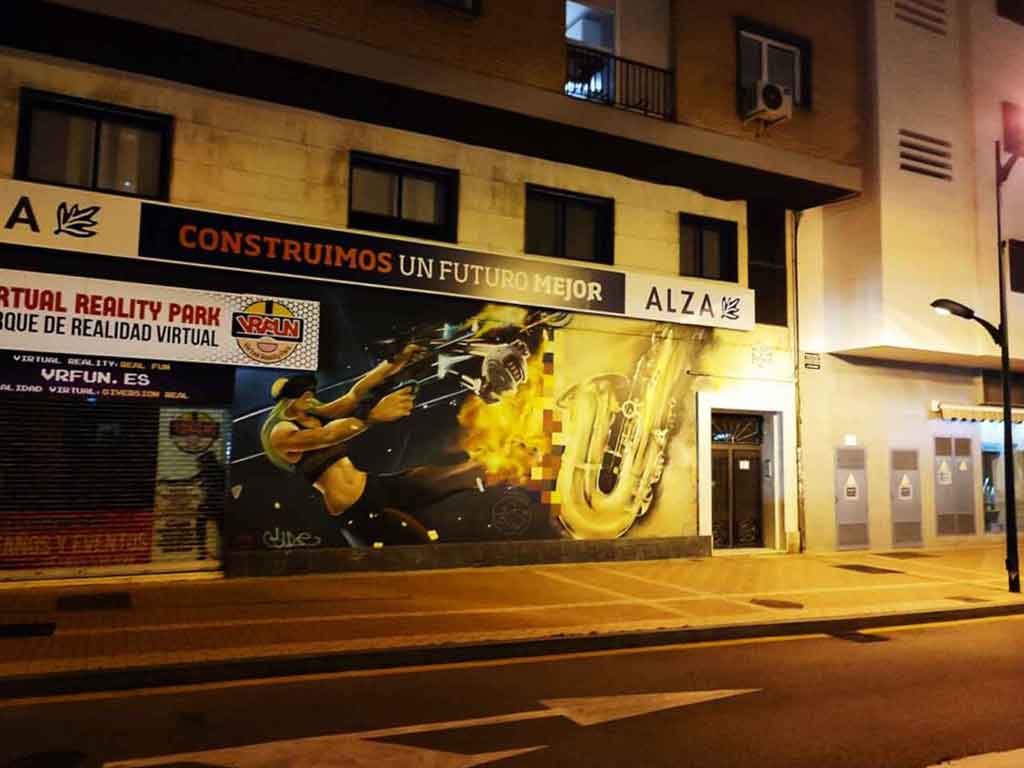 Music and Gaming Street Art Malaga