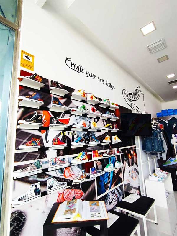 Shopping in Malaga Spain. Image of custom shoe shop in Malaga