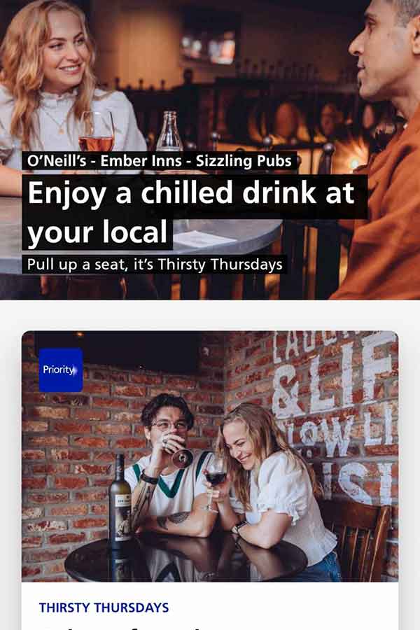Free Drinks O2 Priority Sim Card Europe and UK