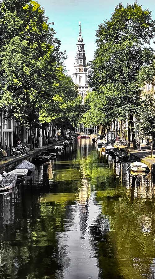View from Staalmeestersbrug Amsterdam