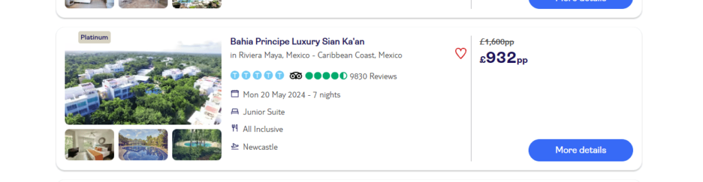 All Inclusive Holiday Deal Comparison