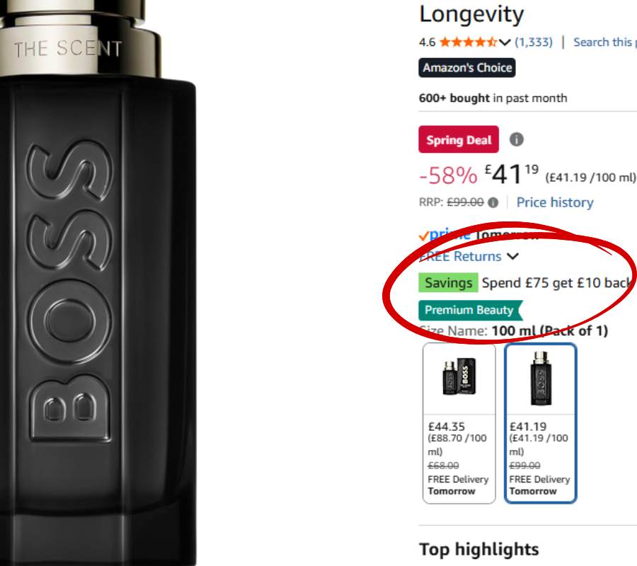 Hugo Boss The Scent Magnetic Deal on Amazon + cashback