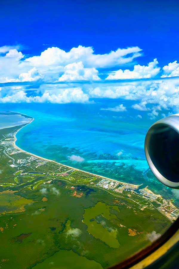 View of Cancun when arriving