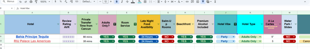 Hotel Finder Mexico Sheet
