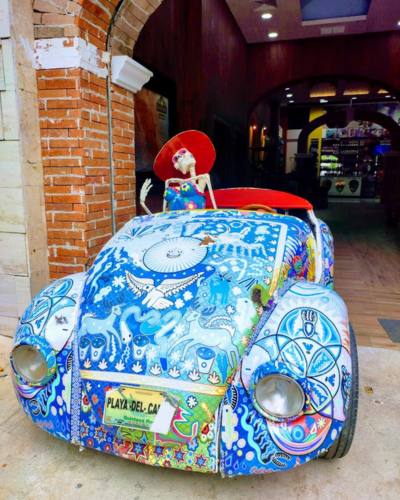 Volkswagen Beetle at fifth avenue in Playa Del Carmen, Mexico